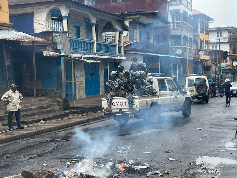 Policemen in Freetown Sierra-Leone
