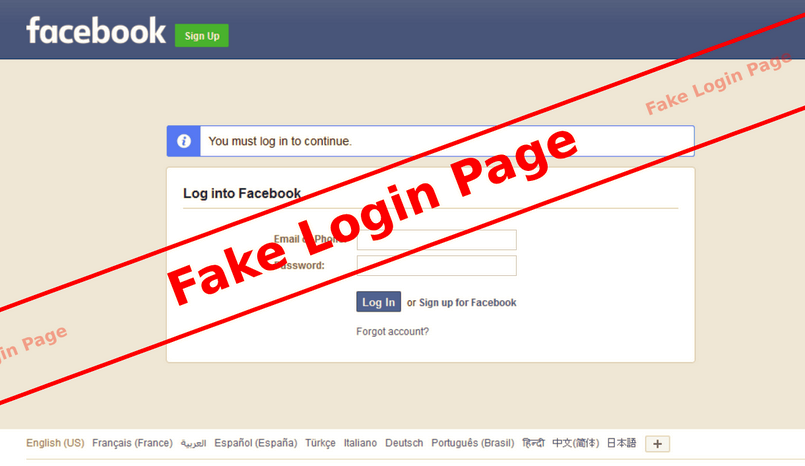 Fake page