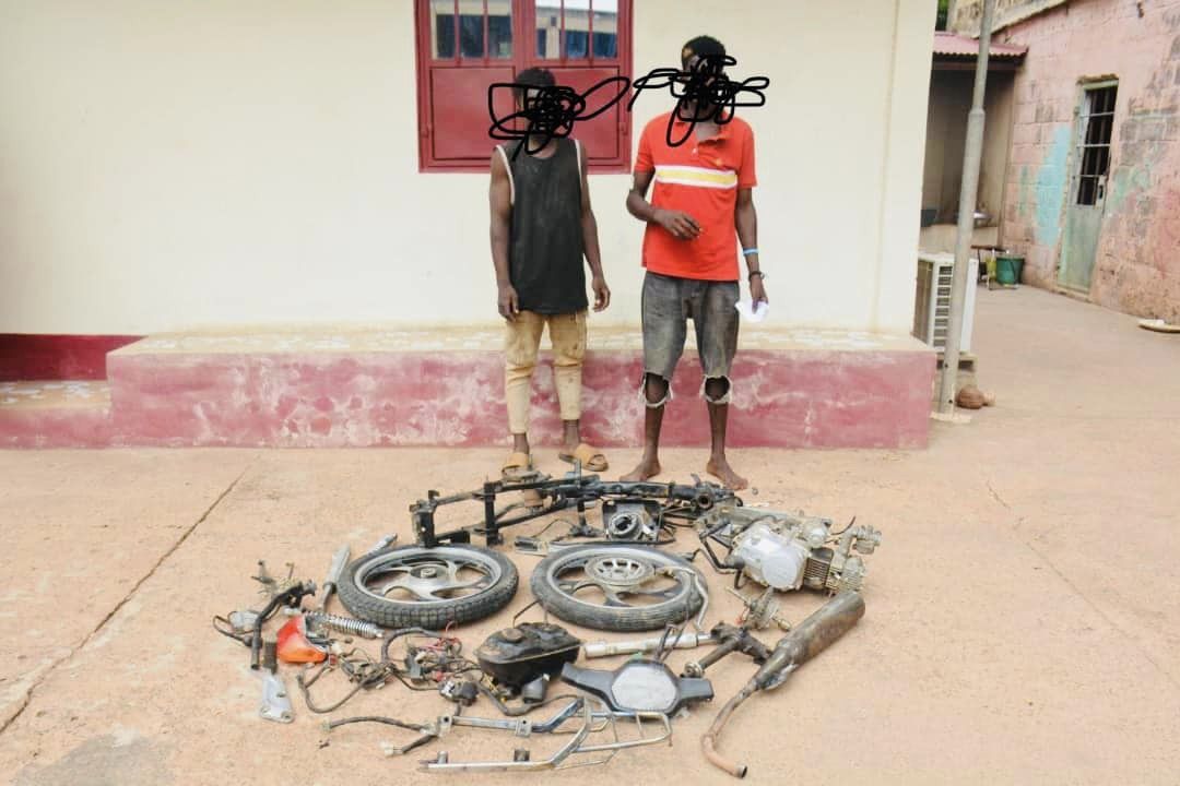 Dismantled motorcycle