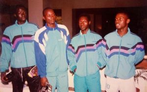 Manneh(1st from right) with teamates