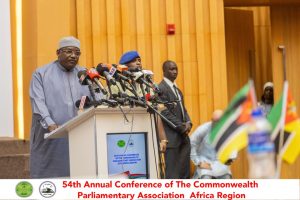 President Barrow speaking at the event