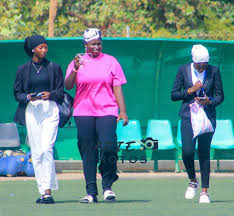 Sainabou Sama (midle) with colleagues during coverage